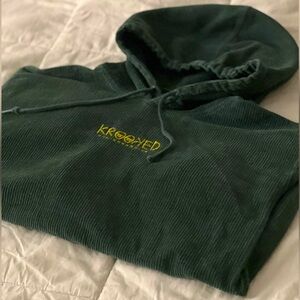 Krooked Eyes Dark Green Corduroy Hoodie